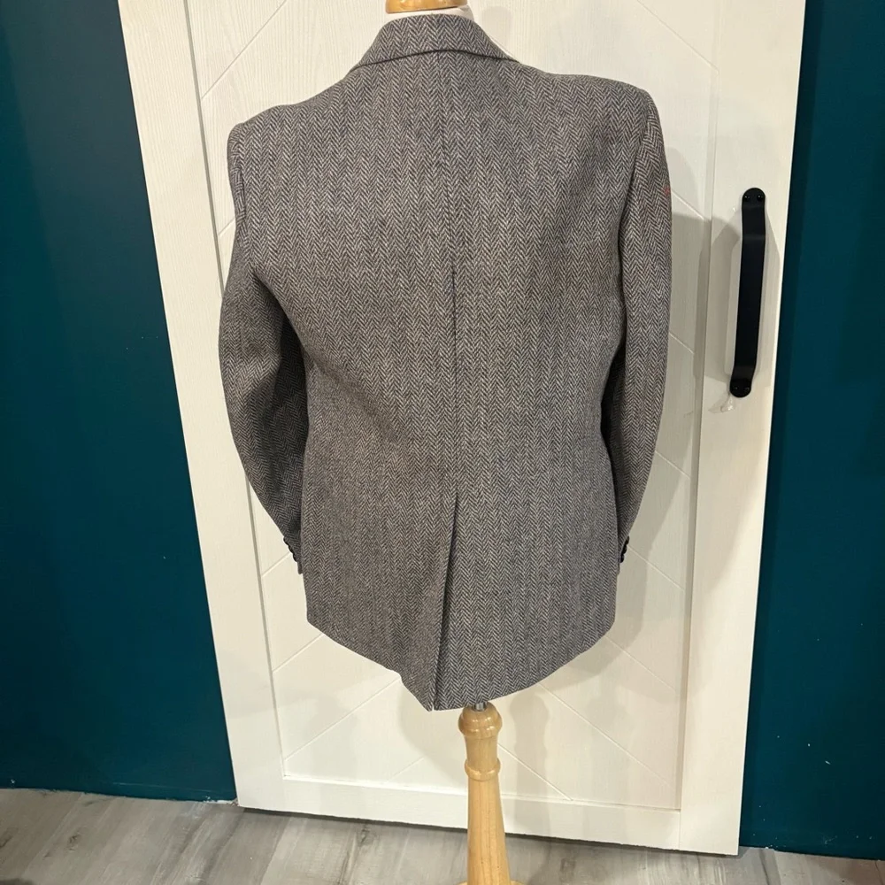 Vintage Harris Tweed Herringbone blazer Jacket Dark Academia / Preppy - Picture 4 of 9